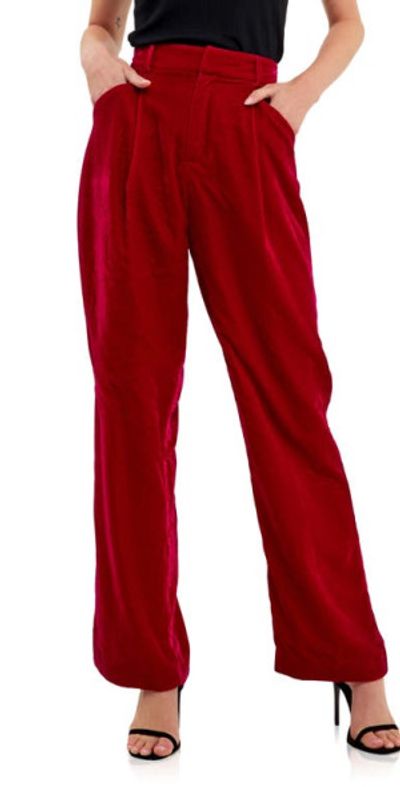 Endless Rose Endless Rose Matte Velvet Trousers in Fuchsia at Nordstrom, Size Medium