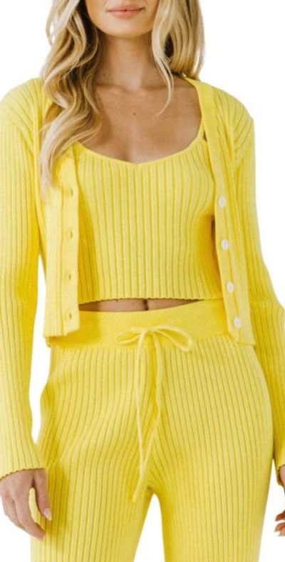 Endless Rose Endless Rose Ribbed Crop Cardigan in Lime at Nordstrom, Size X-Small