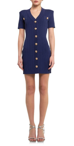 Endless Rose V-Neck Sweater Dress in Navy at Nordstrom