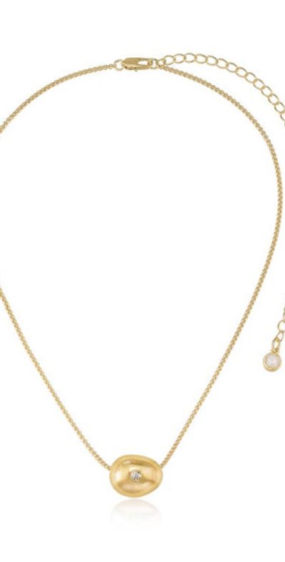 Ettika Ettika Crystal Dot Pebble Pendant Necklace in Gold at Nordstrom