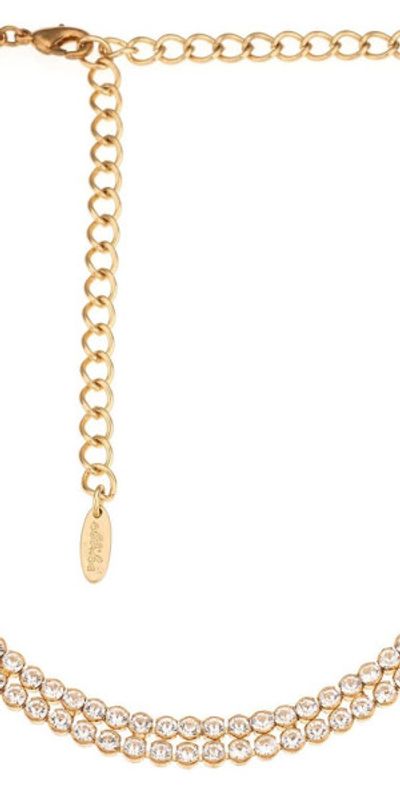 Ettika Ettika Dual Row Crystal Chain Choker in Gold at Nordstrom