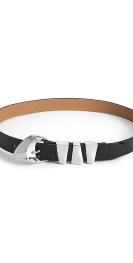 Ettika Ettika Modern Western Leather Belt in Black at Nordstrom, Size X-Small