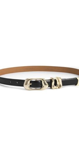 Ettika Ettika Molten Leather Belt in Black at Nordstrom, Size Small