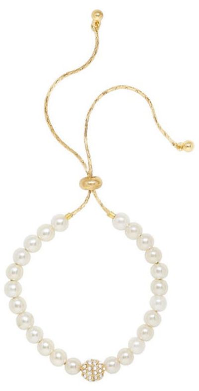 Ettika Ettika Pearl Beaded Slider Bracelet in Gold at Nordstrom