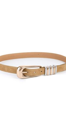 Ettika Ettika Two-Tone Keeper Leather Belt in Shiitake at Nordstrom, Size X-Small