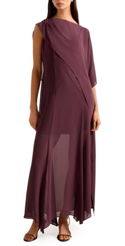 honey sheer maxi dress with cape EVER NEW Honey Sheer Maxi Dress With Cape in Purple