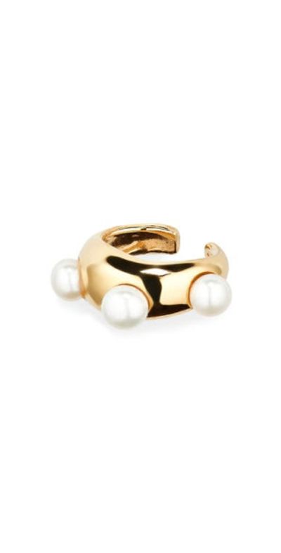 FARIS FARIS Grosso Cultured Pearl Ear Cuff in Gold at Nordstrom
