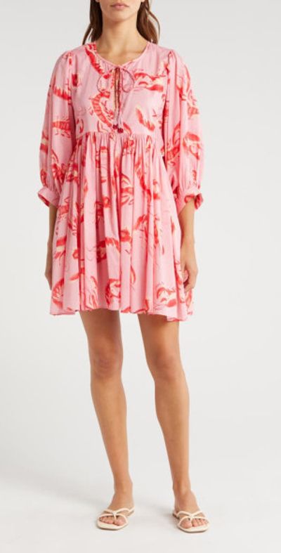 FARM Rio - Lobster Print Cover-Up Dress in Lobsters Pink at Nordstrom, Size  Medium