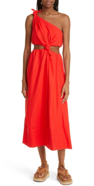 open lace back dress Farm Rio Sand Cutout Dress