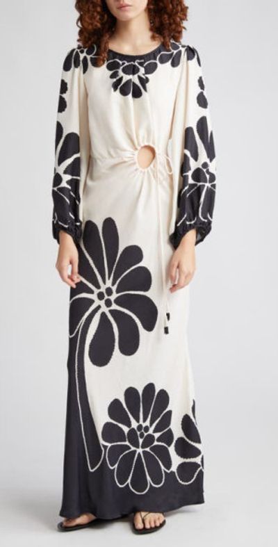 maxi dress layered Oceana Layered Ruffle Maxi Dress White L