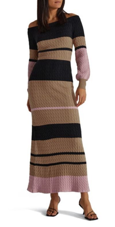 cable-knit buckle-trim sweater dress Sample Cable-Knit Round Neck Sweater Dress main image 0