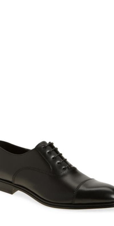 FERRAGAMO FERRAGAMO Boston Cap Toe Oxford in Nero at Nordstrom, Size 7