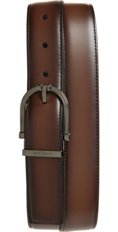 FERRAGAMO FERRAGAMO Paloma Leather Belt in T.moro Nero at Nordstrom, Size 85