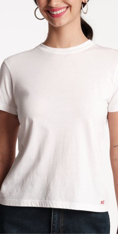 Frances Valentine Frances Valentine Super Crewneck Tee Shirt Pima Cotton in White at Nordstrom, Size 1X