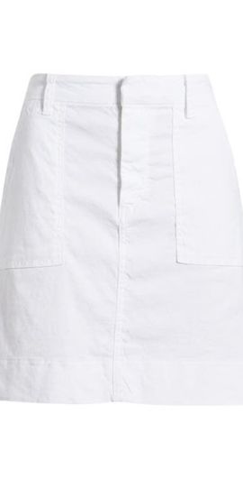 Frank & Eileen Frank & Eileen Jameson Cotton & Linen Utility Skirt in White Preformance Linen at Nordstrom, Size 0