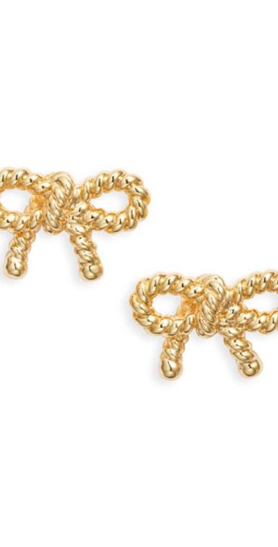 FRASIER STERLING FRASIER STERLING Lasso Bow Stud Earrings in Gold at Nordstrom