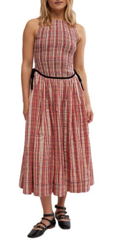 knee length dresses for ladies Nightingale Plaid Midi Dress // Free People *XS-L* | Women's Clothing main image 1