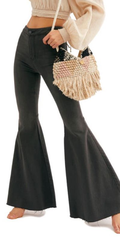 Free People Free People We the Free High Waist Flare Jeans in Smoke Stack at Nordstrom
