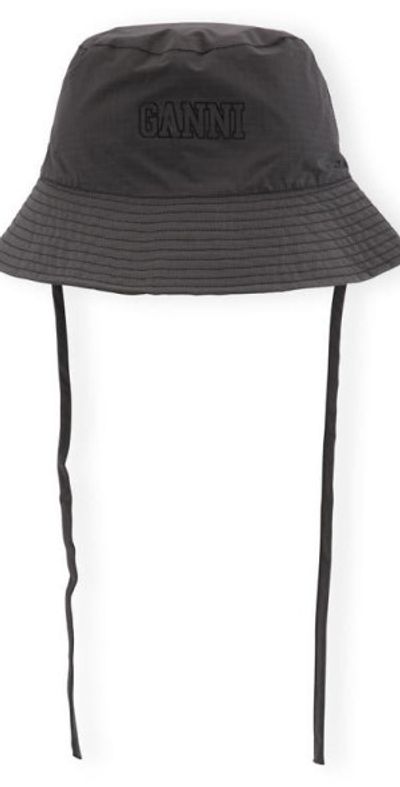 Ganni - Recycled Bucket Hat in Phantom at Nordstrom display picture 2
