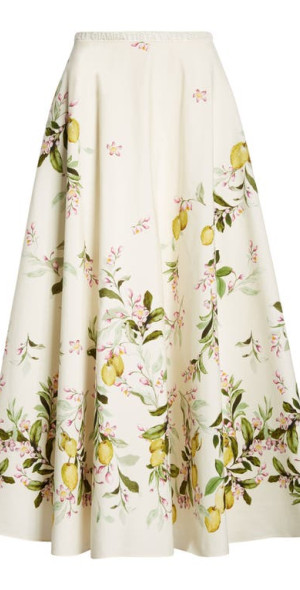 スカート Giambattista Valli Long Cotton Skirt Giambattista Valli Lemon Print Cotton Midi Skirt