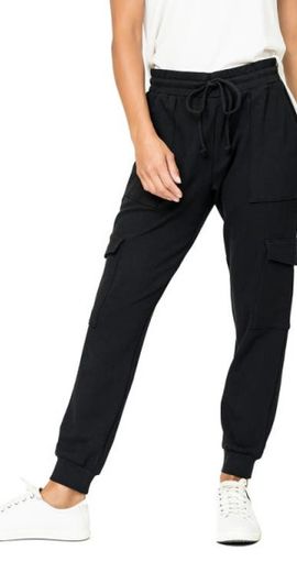 GIBSONLOOK GIBSONLOOK Gigi Essential Soft Stretch Cotton Ponte Cargo Joggers in Black at Nordstrom, Size Xx-Small