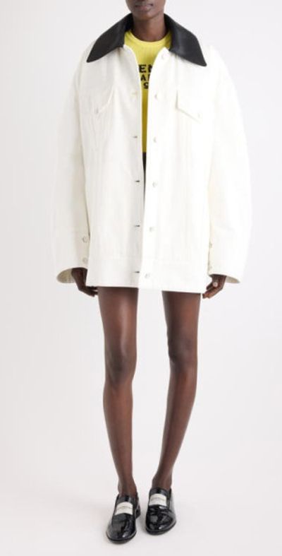 Givenchy Givenchy Oversize Denim Trucker Jacket with Leather Collar