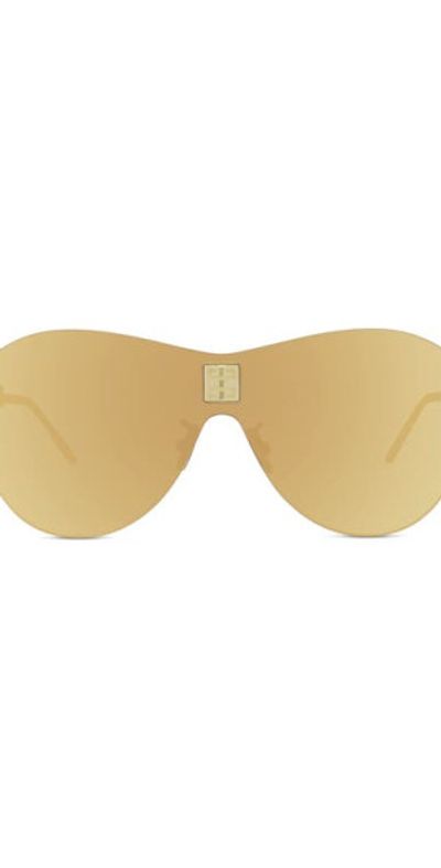 Givenchy woman’s  Shield Sunglasses - Gold/Brown 2000s GIVENCHY SGV207 Shield Sunglasses With Rhinestones  main image 4