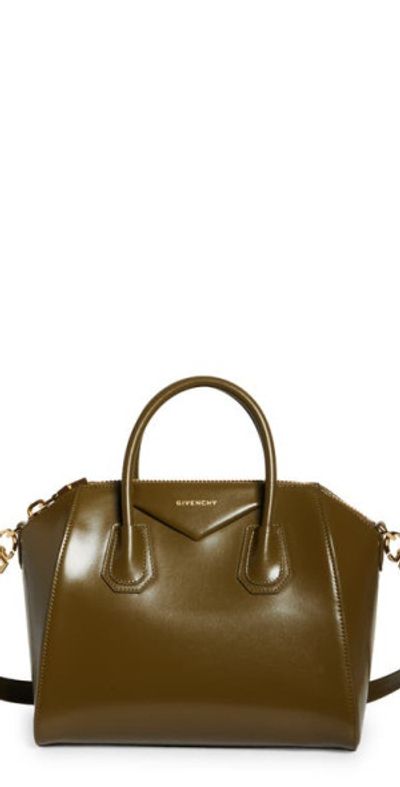 Givenchy Small Antigona Leather Satchel in Dark Khaki at Nordstrom