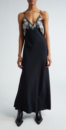 Golden Goose Golden Goose Journey Lace Trim Slipdress in Polar Night at Nordstrom, Size 2 Us