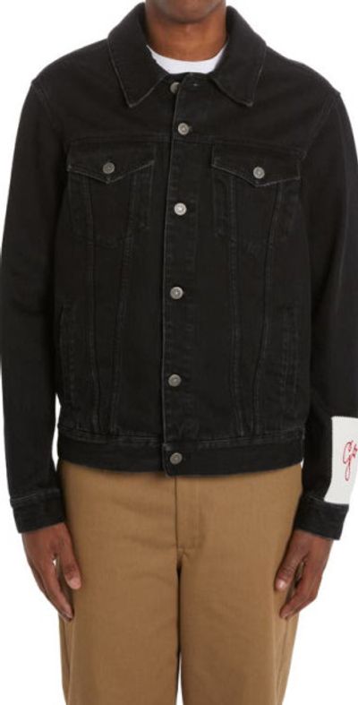 Golden Goose Golden Goose Logo Patch Denim Jacket in Black at Nordstrom