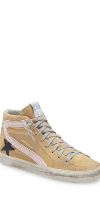 Golden Goose Golden Goose Slide High Top Sneaker in Sand/Black/Rose Quartz