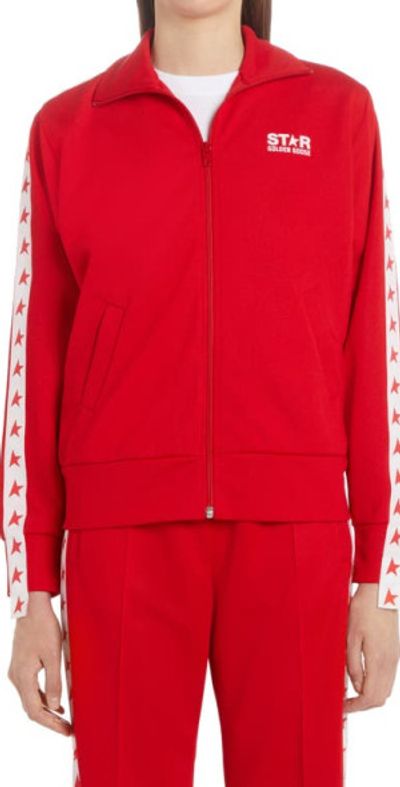 Golden Goose Golden Goose Star Logo Track Jacket in Tango Red/White at Nordstrom