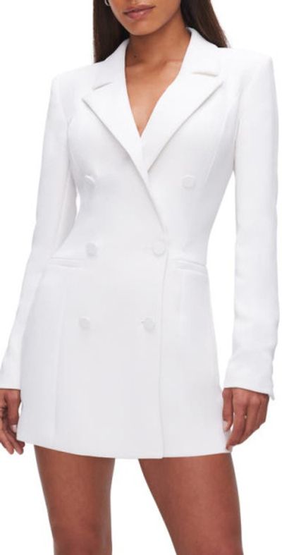Good American Good American Luxe Suiting Exec Long Sleeve Blazer Minidress in Ivory001 at Nordstrom