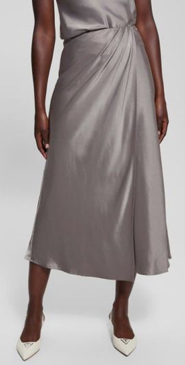 GUESS GUESS Anastasia Satin Maxi Skirt in Walnut Shell Multi at Nordstrom, Size Small