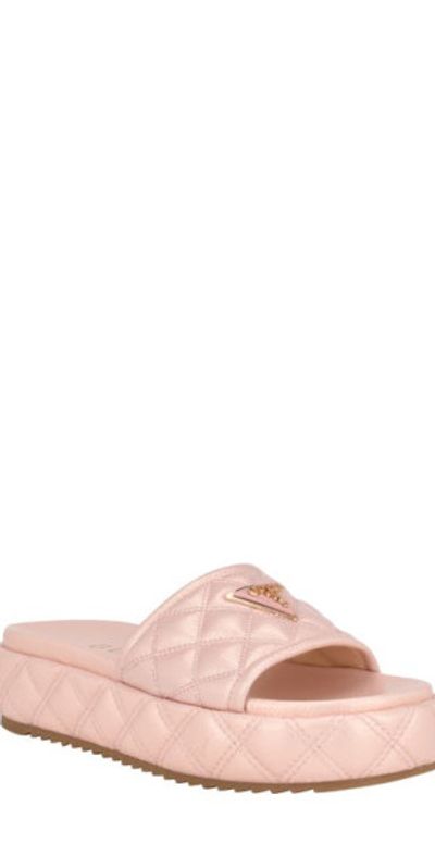 GUESS Longo Platform Slide Sandal in Light Pink