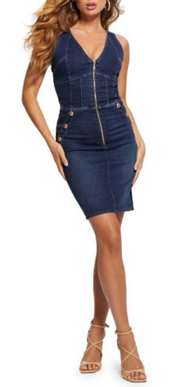 GUESS - Reina Denim Minidress in Purple
