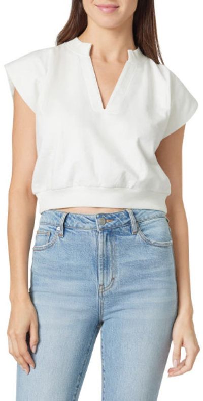 Habitual Habitual Extended Shoulder Crop Knit Top in Marshmallow at Nordstrom, Size X-Small