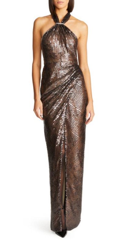 sachin and babi light blue dress HALSTON Joyce Halter Neck Maxi Dress - Black - Size 4 main image 0