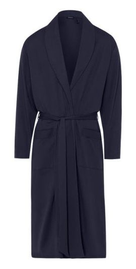 Hanro Hanro Night and Day Cotton Shawl Collar Robe in Black Iris at Nordstrom, Size Small