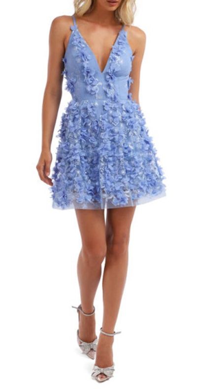 helsi blue dress Sol Sequin Mini Dress In Navy by HELSI