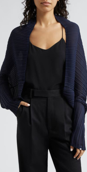Herno Pleated Shrug in Navy at Nordstrom Size 2 Us