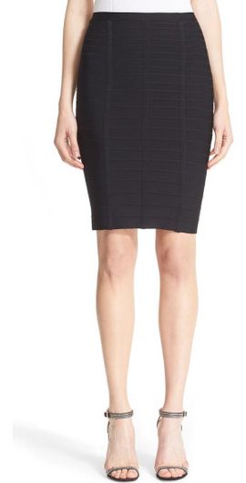 Herve Leger Herve Leger Bandage Pencil Skirt in Black at Nordstrom, Size Small