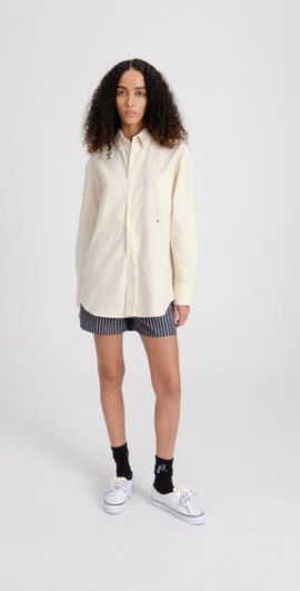 Hommegirls Hommegirls Oxford Shirt in Yellow Stripe Oxford at Nordstrom, Size Small