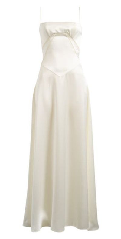 HOUSE OF CB HOUSE OF CB Anabella Lace-Up Satin Gown in Ivory at Nordstrom, Size X-Small A