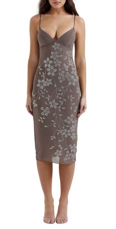 knee length dresses for ladies Ballerina Pink Corset Midi Dress by House of CB main image 1