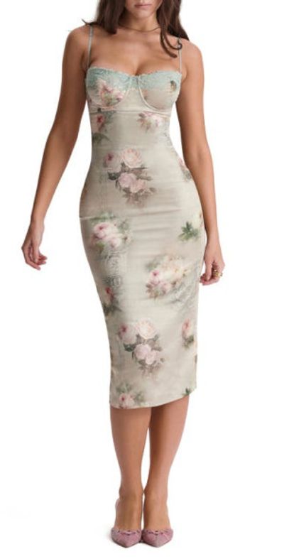 white christmas dresses Mademoiselle Midi Dress in Pink | House of CB