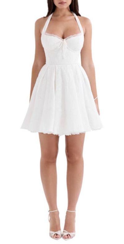 slim fit dress slacks Chloe Halter Fit-and-Flare Mini Dress – House of Fleur