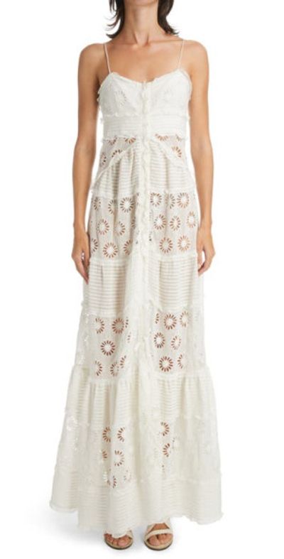 Isabel Marant Drake Floral Eyelet Cotton Silk Maxi Dress in - Main Image