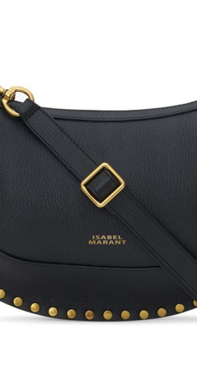 Isabel Marant Isabel Marant Oskan Moon Leather Shoulder Bag in Black at Nordstrom
