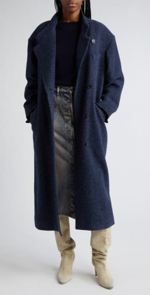 Isabel Marant Étoile - Sabine Check Coat in Navy